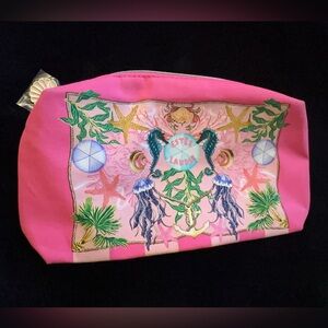 Estée Lauder Sea Printed Cosmetic Makeup Bag Pink